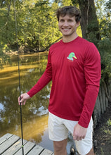 Load image into Gallery viewer, Mallard on Long Sleeve Performance Tee - Red - front