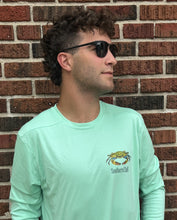 Load image into Gallery viewer, Crab on Long Sleeve Performance Tee - Green