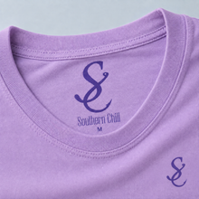 Load image into Gallery viewer, Tiger Fish Purple and Gold Short Sleeve Tee - Orchid - screen printed neck label