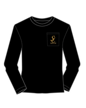 Load image into Gallery viewer, Fleur De Lis Fish Long Sleeve Pocket Tee Black