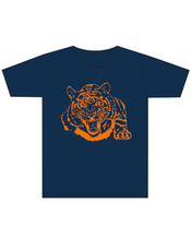 Load image into Gallery viewer, Tiger Claw Short Sleeve Tee Navy and Orange - Midnight - back
