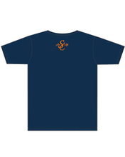 Load image into Gallery viewer, Tiger Claw Short Sleeve Tee Navy and Orange - Midnight - detail
