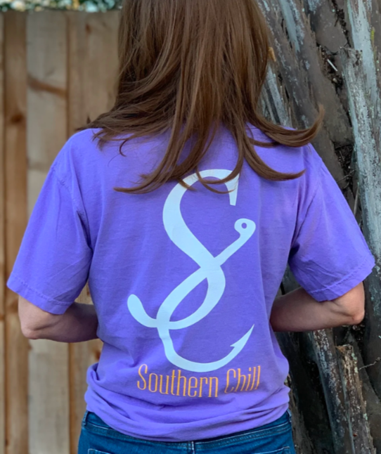 Logo Short Sleeve Pocket Tee - Violet - front