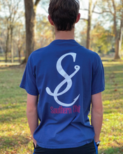 Load image into Gallery viewer, Logo Short Sleeve Pocket Tee - China Blue - back
