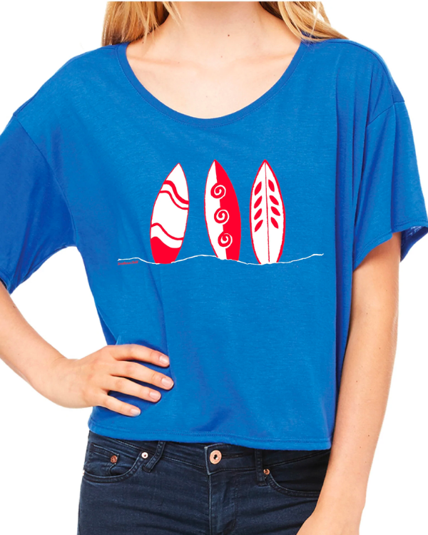 Surfin' Safari Ladies Cropped Tee - front