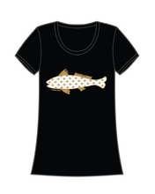 Load image into Gallery viewer, Fleur De Lis Fish Scoop Neck Tee - Ladies - front
