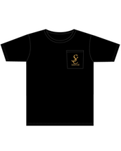 Load image into Gallery viewer, Fleur De Lis Fish Short Sleeve Pocket Tee - Black - back
