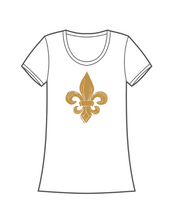 Load image into Gallery viewer, Fleur De Lis Ladies' White Dolman - front
