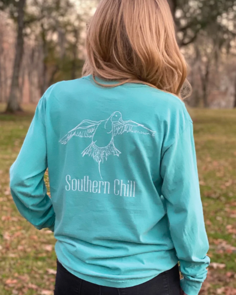 Pintail Duck Long Sleeve Tee - Seafoam - front