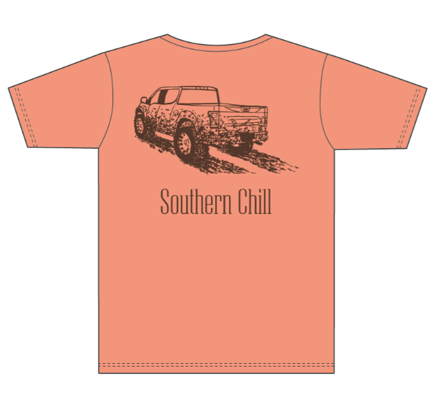 Mud Truck Pocket Tee Melon - front