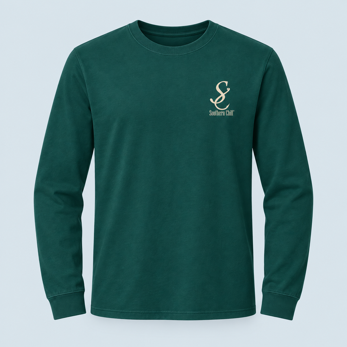 Antlers Long Sleeve Tee Blue Spruce - front