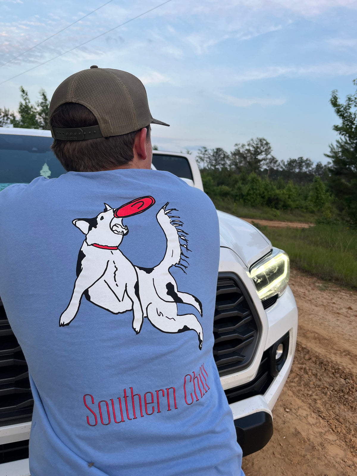 Frisbee Dog Short Sleeve Pocket Tee - front