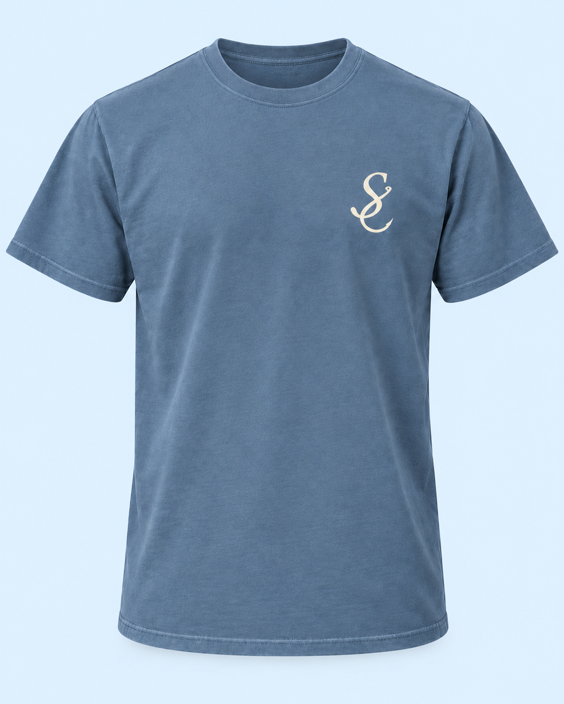 Moon Deer Short Sleeve Tee front view, larger on pale blue background