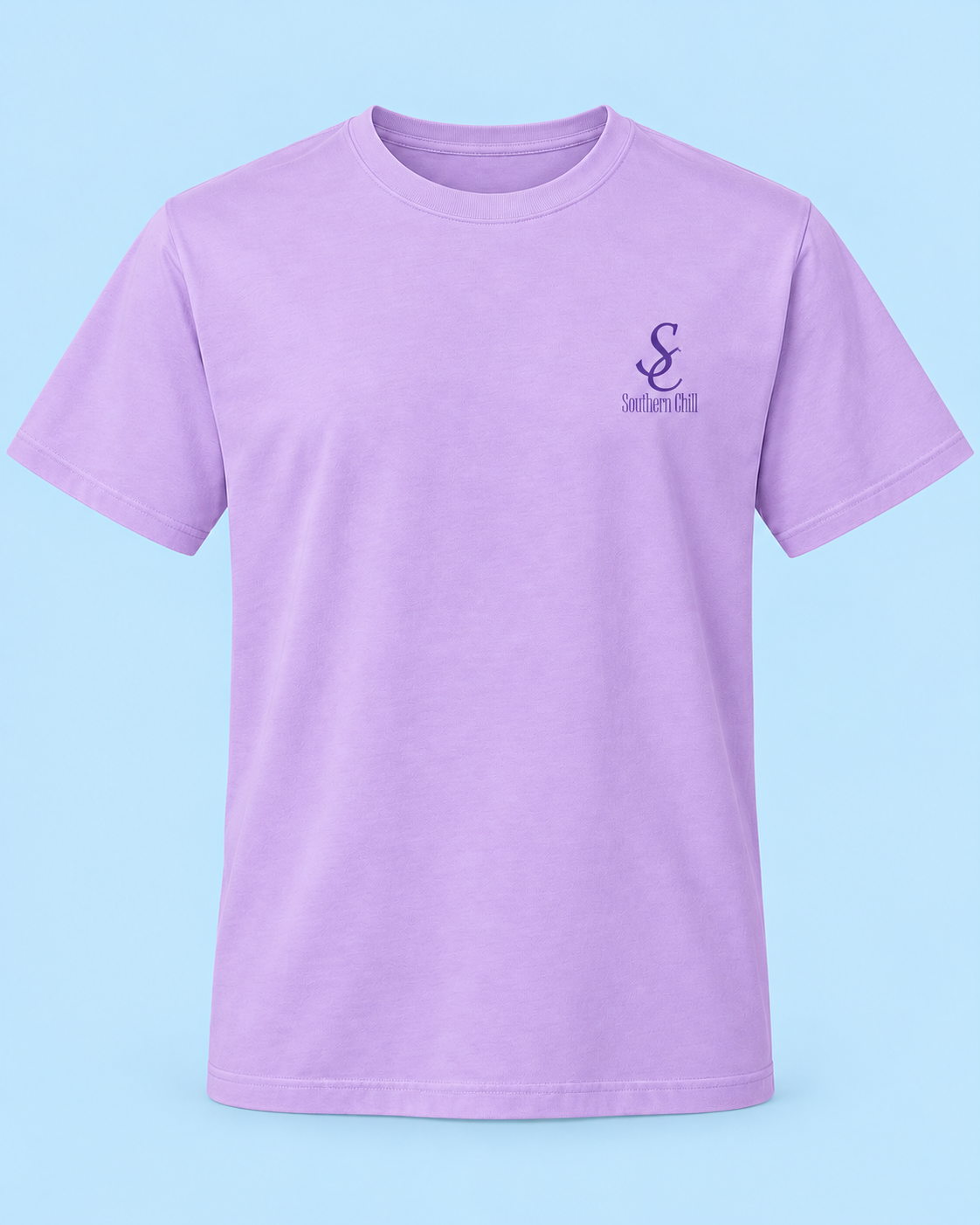 Tiger Fish Purple and Gold Short Sleeve Tee - Orchid - front, 4:5 portrait on pale blue