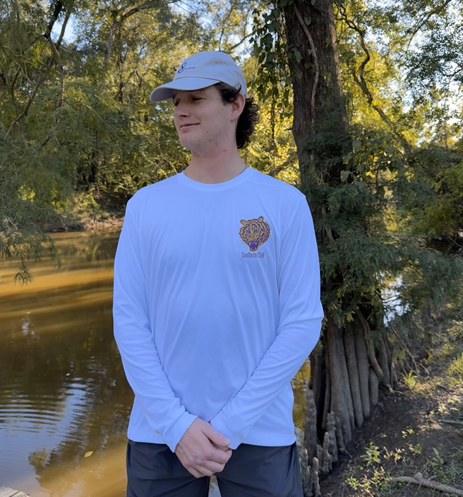 Tiger Growl on Long Sleeve Performance Tee