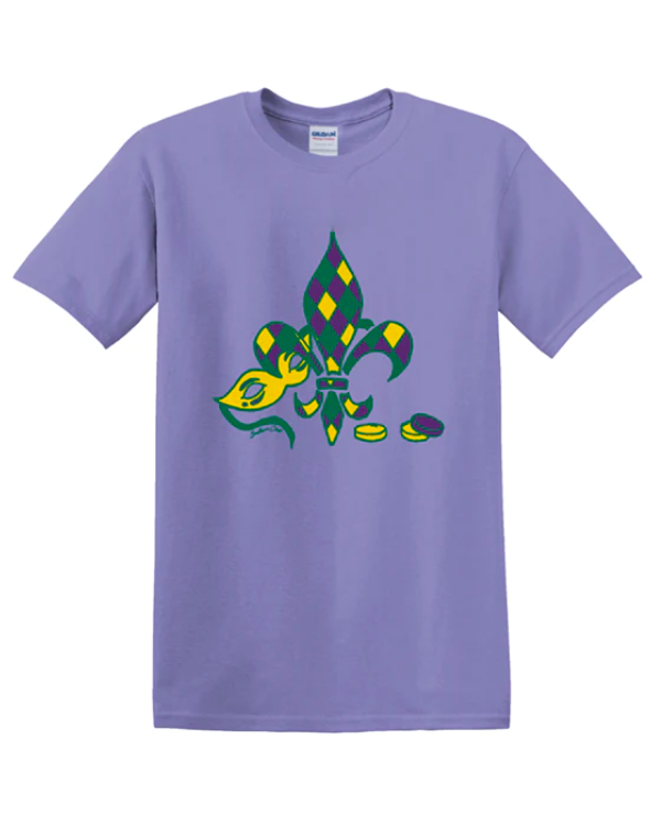 Mardi Gras Mask Short Sleeve Tee