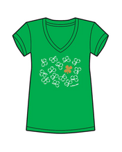 Load image into Gallery viewer, Lucky Chill Ladies V-Neck Tee Green
