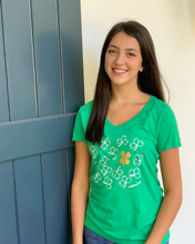 Load image into Gallery viewer, Lucky Chill Ladies V-Neck Tee Green

