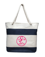 Load image into Gallery viewer, Live Life So Chill Striped Beach Bag
