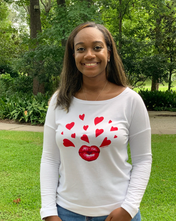Kisses Ladies French Terry Long Sleeve Top