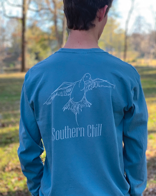 Pintail Duck Long Sleeve Tee Ice Blue